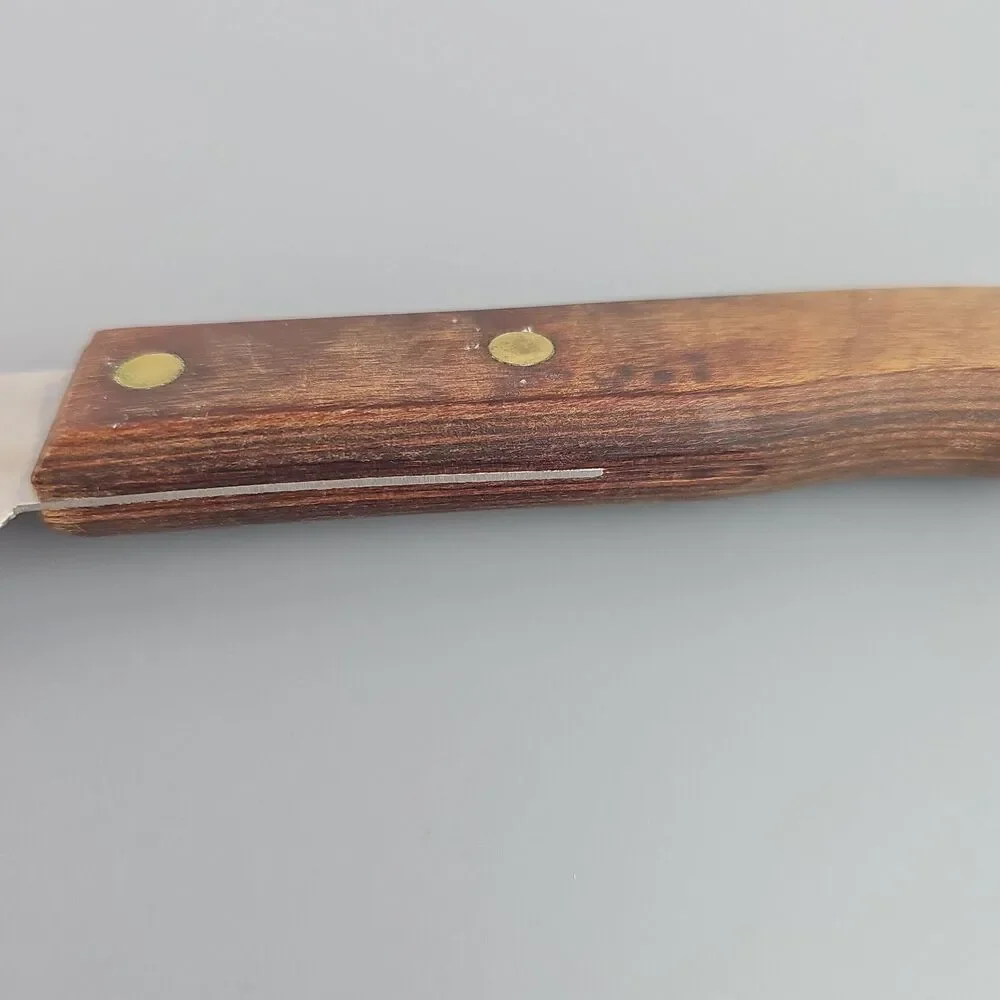 Vintage 8 inch Blade Utica Stainless Super Edge Knife Wood Handle 13 in Carving